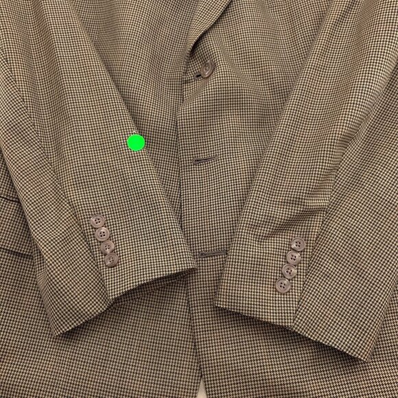 Austin Reed Blazer Men 52R Tan Green Houndstooth Wool Classic Career‎ Dillards - Picture 3 of 15